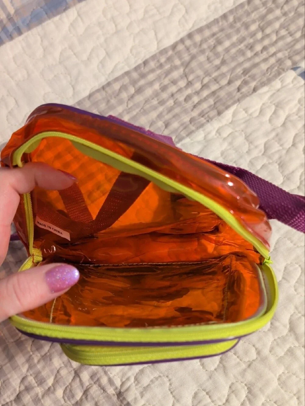Lilo & Stitch Clear Mini Backpack - Bright Orange, Purple, Lime